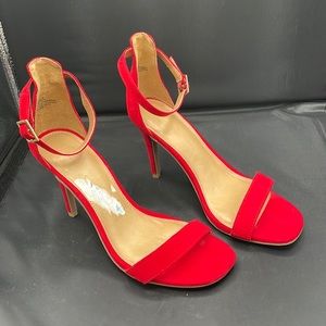 Material Girl Ankle Strap Red Heels Size 7
